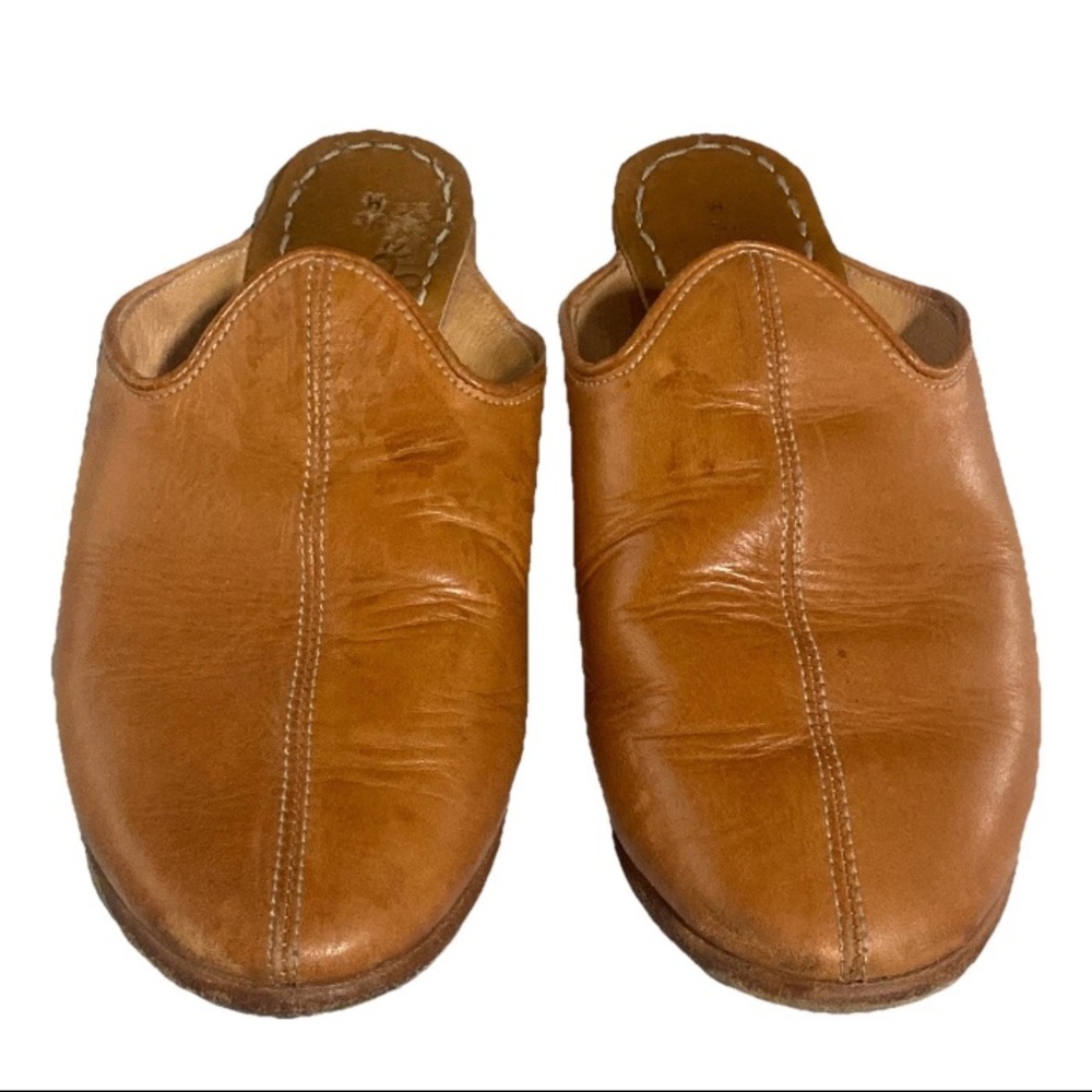Sabah Baba Shoes Women Sz 36 Fort Worth Brown Leather Slip On Flat Mule Loafer
